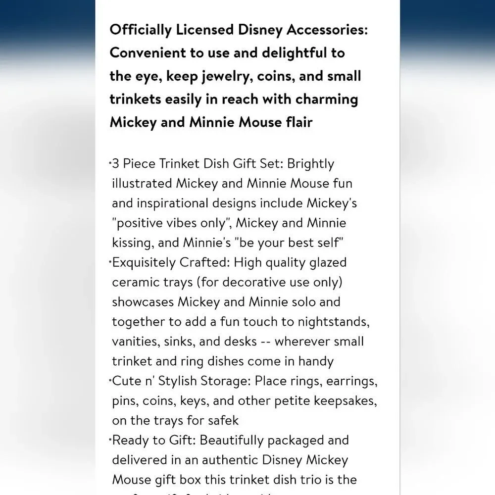Disney Mickey‎ & Minnie Mouse Ceramic Jewelry Trays/Trinkets